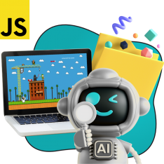 Язык программирования JavaScript + AI. Проектное обучение + геймификация + AI-помощники - КИБЕРшкола программирования для детей, компьютерные курсы для школьников, начинающих и подростков - KIBERone г. Фили-Давыдково