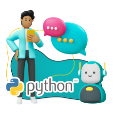 Умный чат-бот на Python - КИБЕРшкола программирования для детей, компьютерные курсы для школьников, начинающих и подростков - KIBERone г. Фили-Давыдково